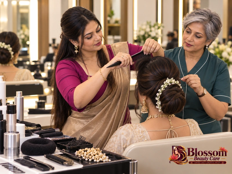 Bridal Hair & Juda/Bun Making Course at Blossom Beauty Care in Raipur