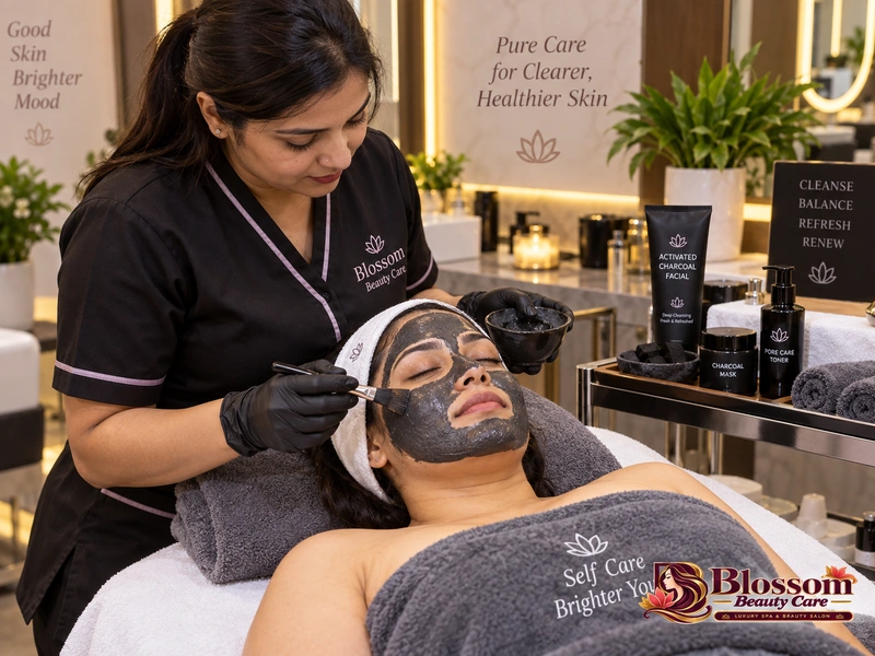 Charcoal Facial service at Blossom Beauty Care in Raipur