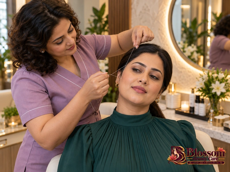Face Threading service in Raipur at Blossom Beauty Care