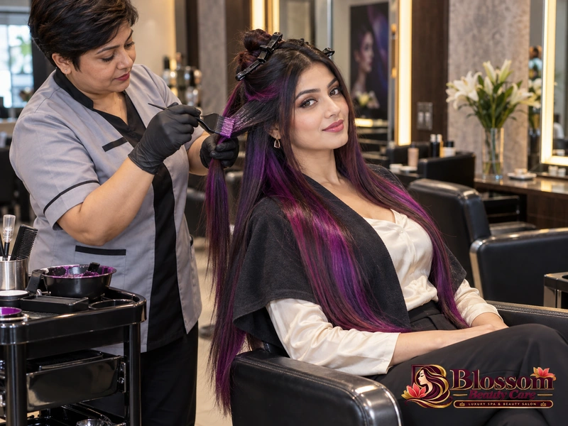 Fashion Hair Colour service in Raipur at Blossom Beauty Care