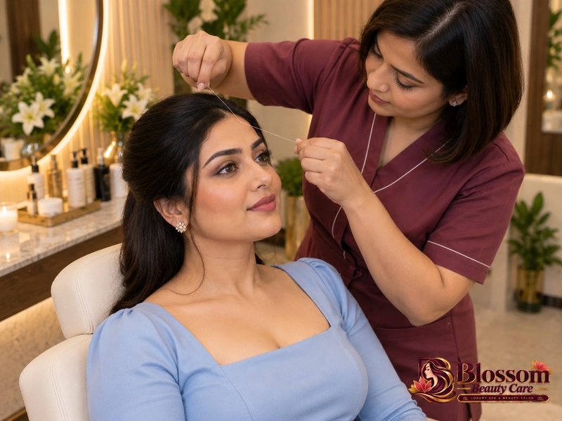 Forehead Threading service in Raipur at Blossom Beauty Care