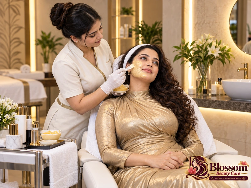 Gold Bleach service in Raipur at Blossom Beauty Care