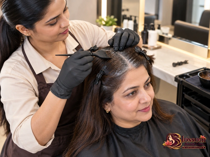 Root Touch-up service in Raipur at Blossom Beauty Care