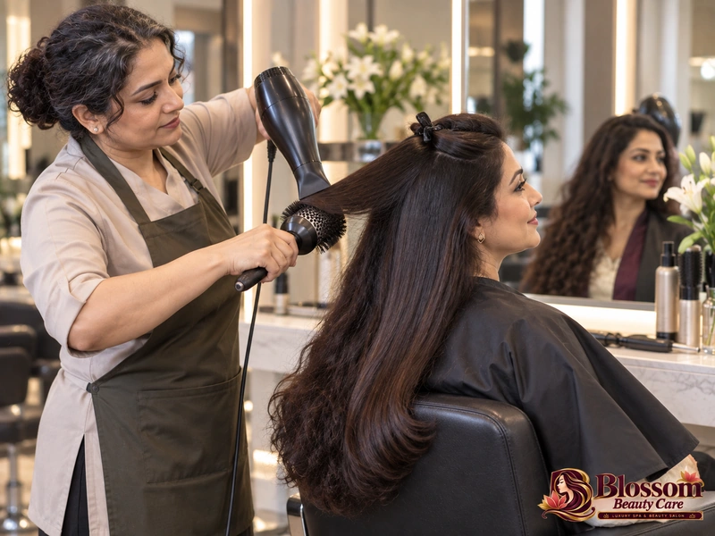 Stretch Blow Dry service in Raipur at Blossom Beauty Care