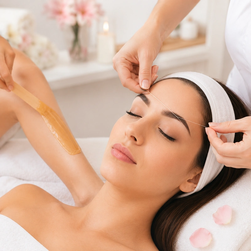 Waxing and threading service at Blossom Beauty Care in Raipur